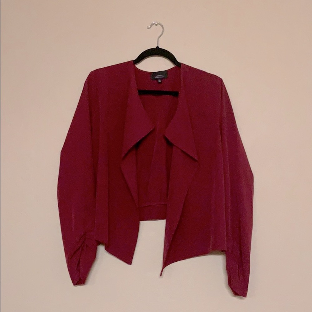 Open Front Blazer w/ Zip Detailing
